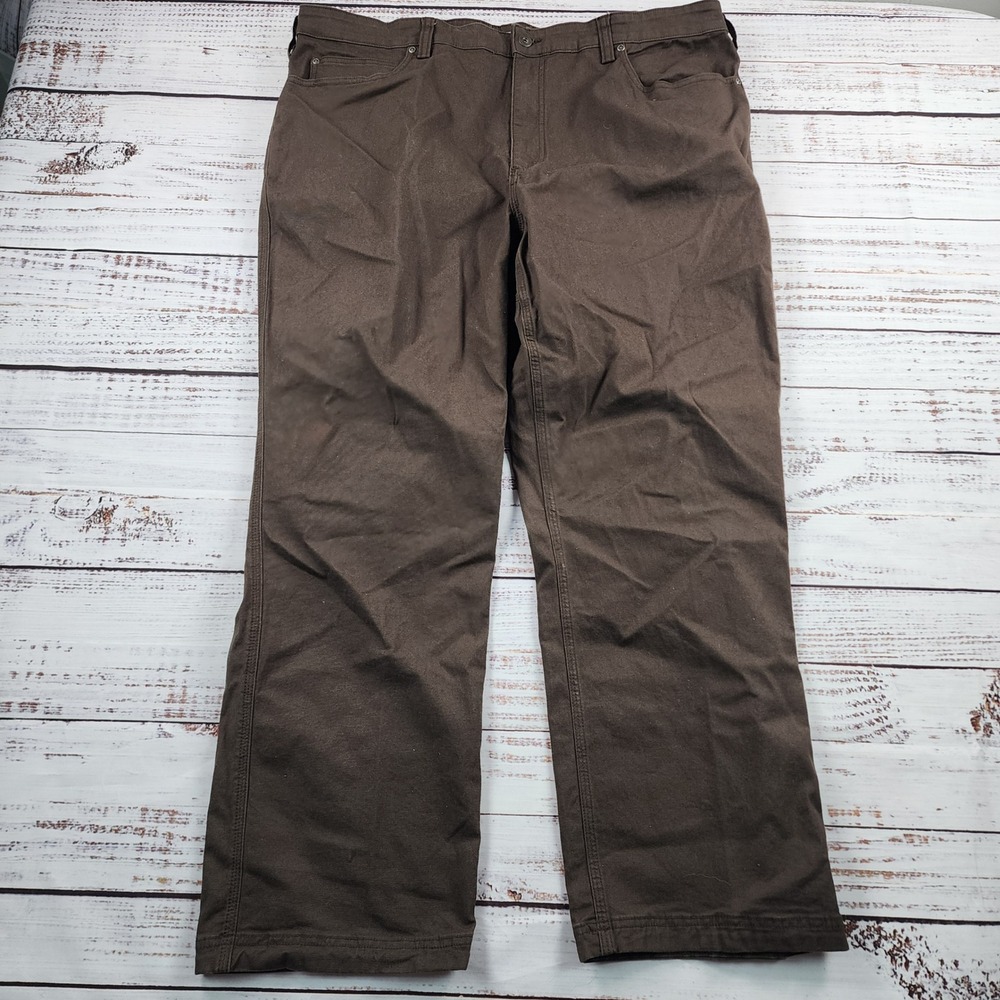 Duluth Trading Flex Fire Hose Relaxed Fit 5-Pocket Pants Men's 42x30 Brown
